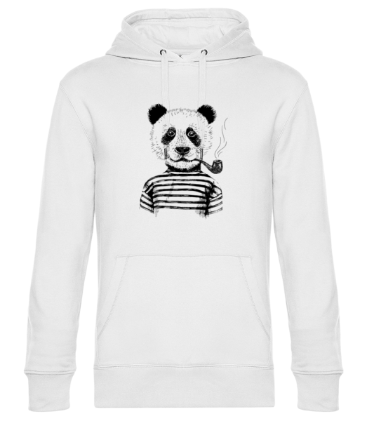 Hipster Panda - Unisex Premium Hoodie - White - Front