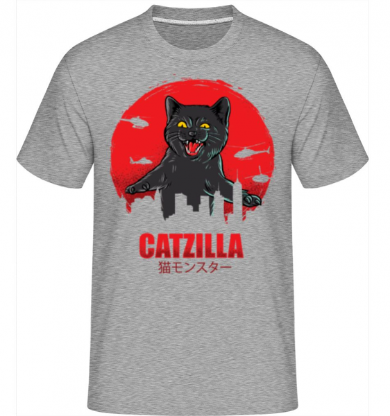 Catzilla - Shirtinator Männer T-Shirt - Grau meliert - Vorne