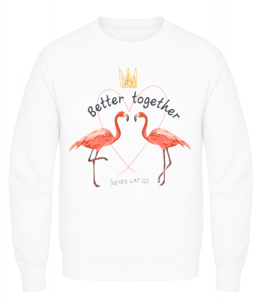 Better Together Flamingos - Männer Pullover AWDis - Weiß - Vorn