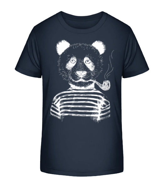Hipster Panda - Kid's Bio T-Shirt Stanley Stella - Navy - Front