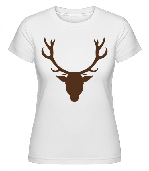 Hirsch - Braun - Shirtinator Frauen T-Shirt - Weiß - Vorn