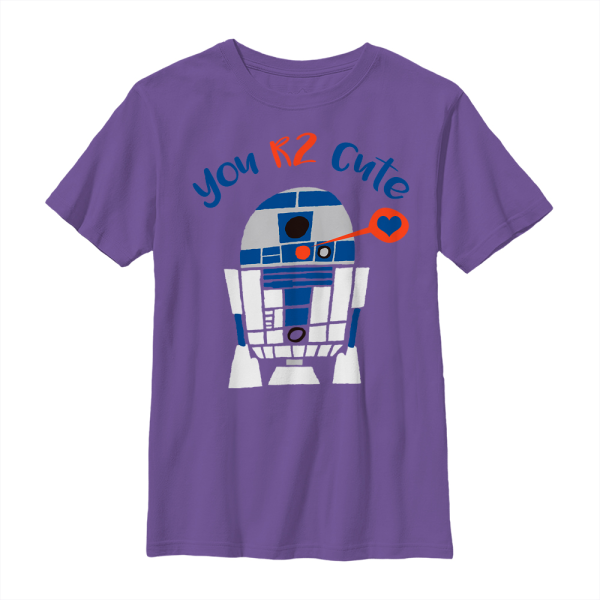 Star Wars - R2-D2 Are Too Cute - Valentinstag - Kinder T-Shirt - Lila - Vorne