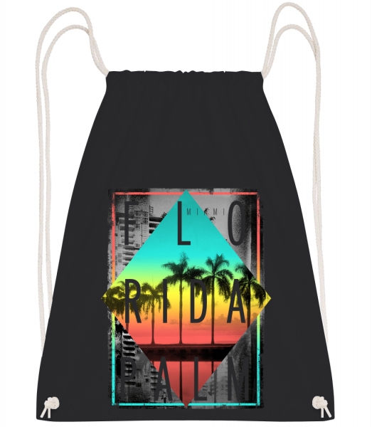 Florida Palm - Drawstring Backpack - Black - Vorn