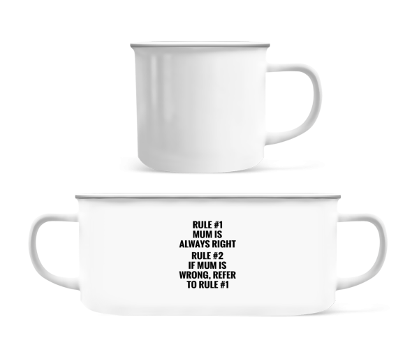 Mum Is Always Right - Enamel-cup - White - Front