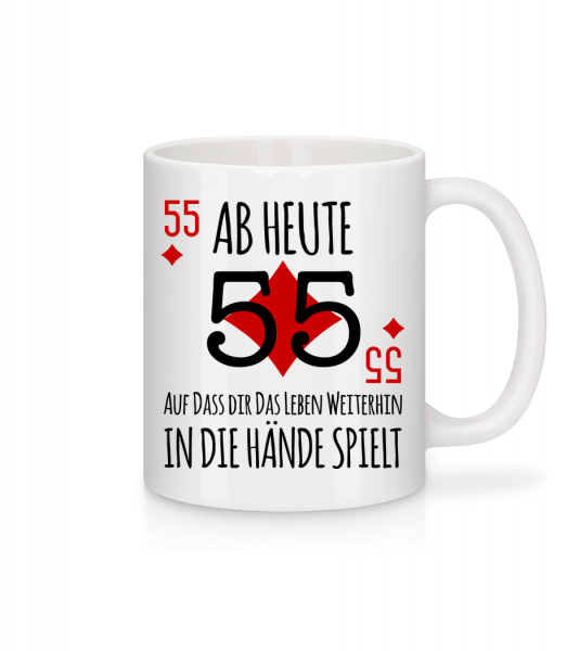 Schnapszahl 55 - Tasse - Weiß - Vorn