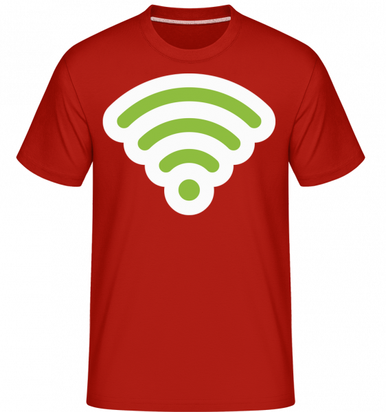 Wlan Icon Green - Shirtinator Männer T-Shirt - Rot - Vorn