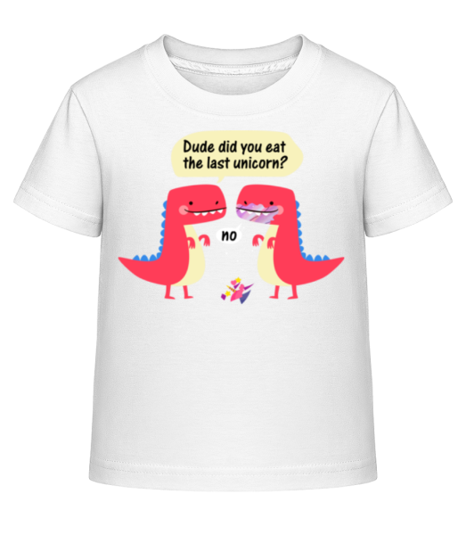 Last Unicorn And Dinosaurs - Kinder Shirtinator T-Shirt - Weiß - Vorne