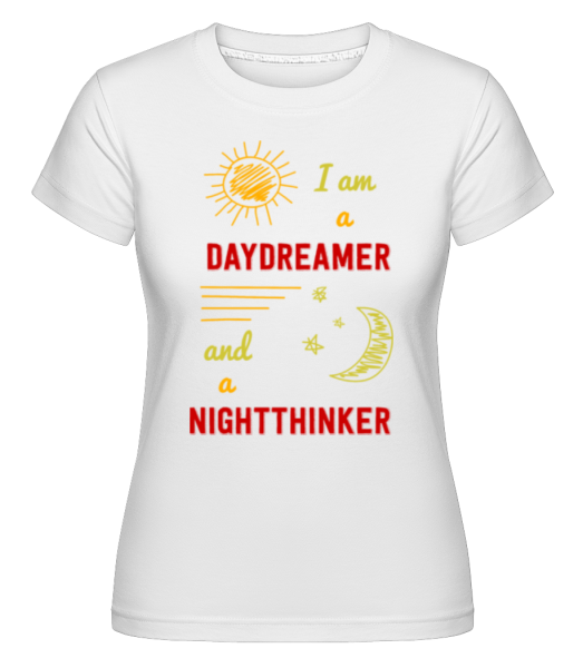 Daydreamer And Night Thinker -  Shirtinator Women's T-Shirt - White - Front