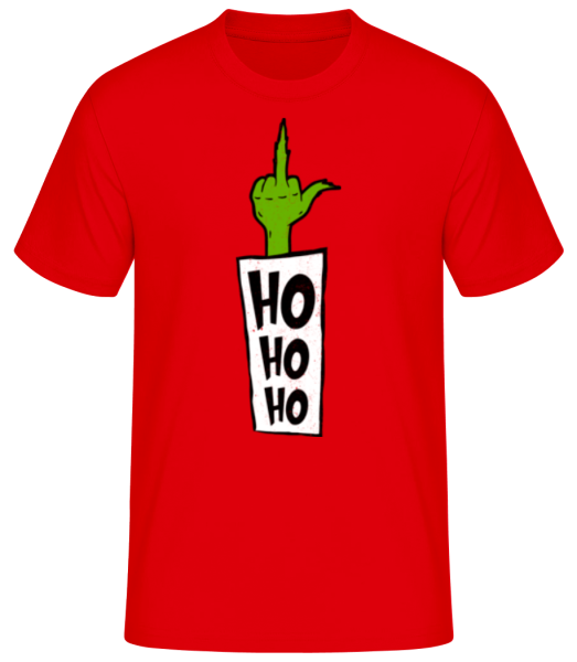 Ho Ho Ho - Männer Basic T-Shirt - Rot - Vorne