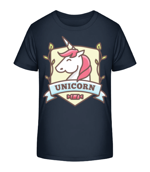 Unicorn Emblem - Kid's Bio T-Shirt Stanley Stella - Navy - Front