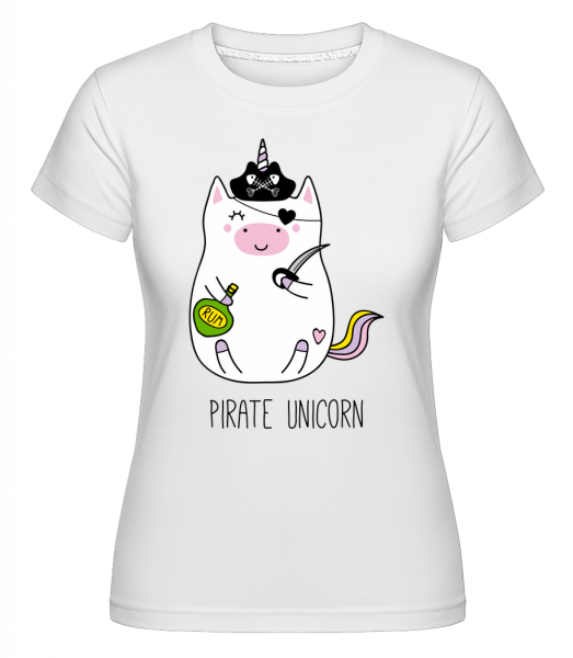Pirate Unicorn - Shirtinator Frauen T-Shirt - Weiß - Vorn