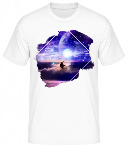Galaktischer Surfer - Männer Basic T-Shirt - Weiß - Vorne