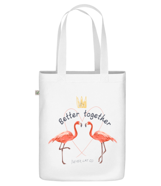 Better Together Flamingos - Organic tote bag - White - Front