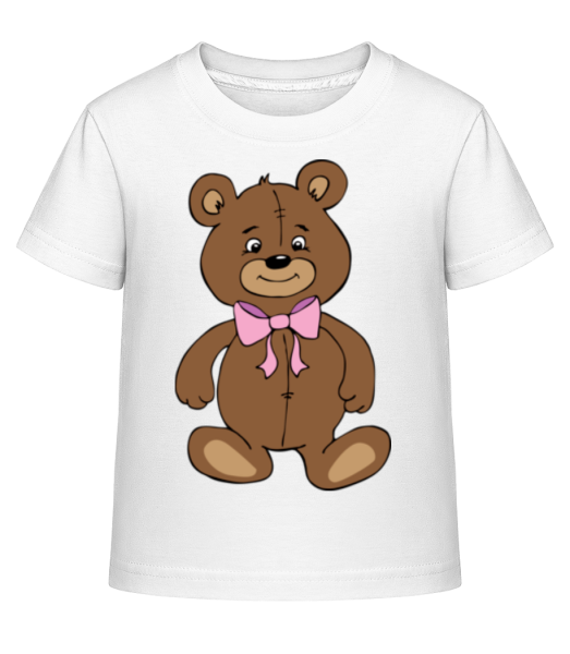 Teddybär Mit Schleife - Kinder Shirtinator T-Shirt - Weiß - Vorne