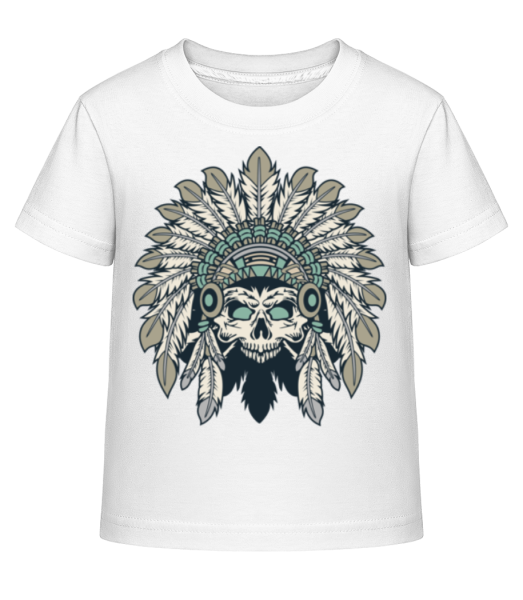 Indian Headdress Skull - Kid's Shirtinator T-Shirt - White - Front
