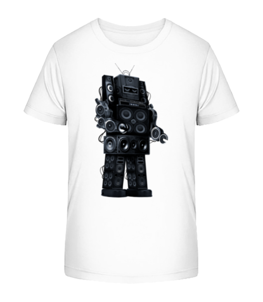 Ghetto Blaster Robot - Kid's Bio T-Shirt Stanley Stella - White - Front