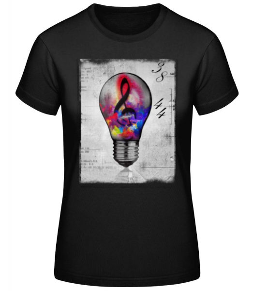 Bunte Glühbirne - Frauen Basic T-Shirt - Schwarz - Vorne