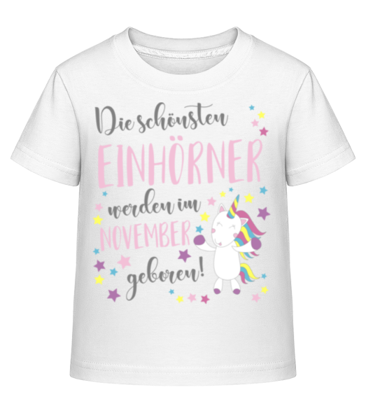 Einhorn Geboren In November - Kinder Shirtinator T-Shirt - Weiß - Vorne
