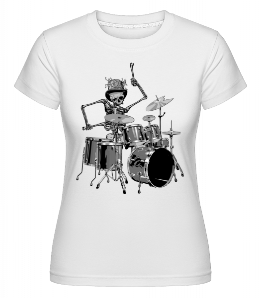 Drum Skeleton -  Shirtinator Women's T-Shirt - White - Front