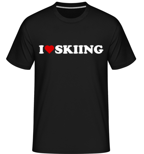 I Love Skiing -  Shirtinator Men's T-Shirt - Black - Front