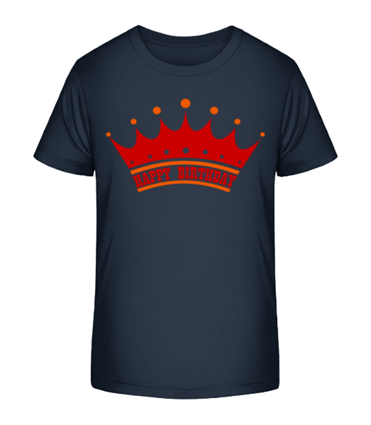 Happy Birthday Crown - Kid's Bio T-Shirt Stanley Stella - Navy - Front