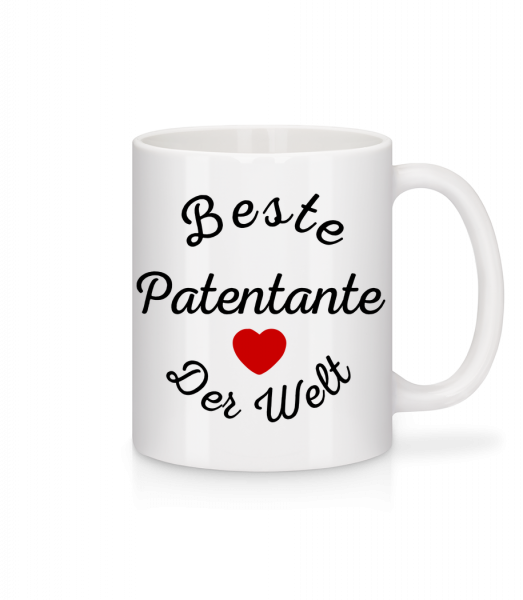 Beste Patentante Der Welt Herz - Tasse - Weiß - Vorn