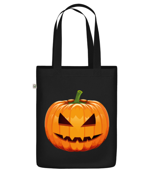 Grinning Pumpkin - Organic tote bag - Black - Front