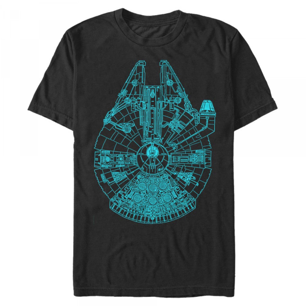 Star Wars - Millennium Falcon Blue Falcon - Men's T-Shirt - Black - Front