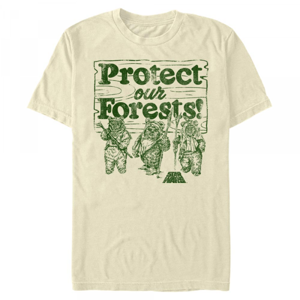 Star Wars - Ewoks Protect Our Forest - Men's T-Shirt - Cream - Front