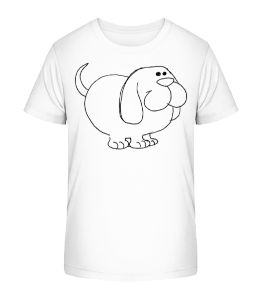 Kinder Comic - Hund - Kinder Bio T-Shirt Stanley Stella - Weiß - Vorne