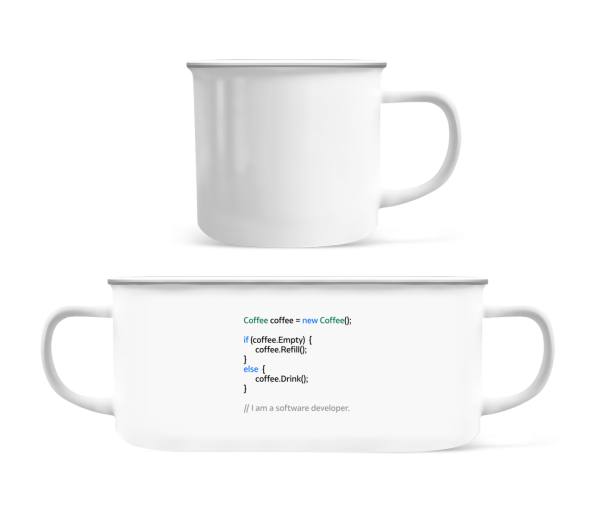 Coffee Loop - Enamel-cup - White - Front