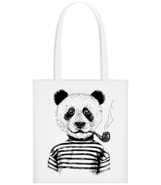 Hipster Panda - Stofftasche - Weiß - Vorne