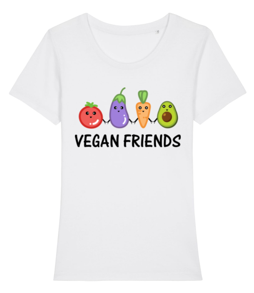 Vegan Friends - Frauen Bio T-Shirt Stanley Stella - Weiß - Vorne