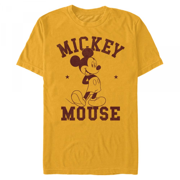 Disney - Mickey Mouse - Mickey Mouse Mickey Goes To College - Men's T-Shirt - Yellow - Front