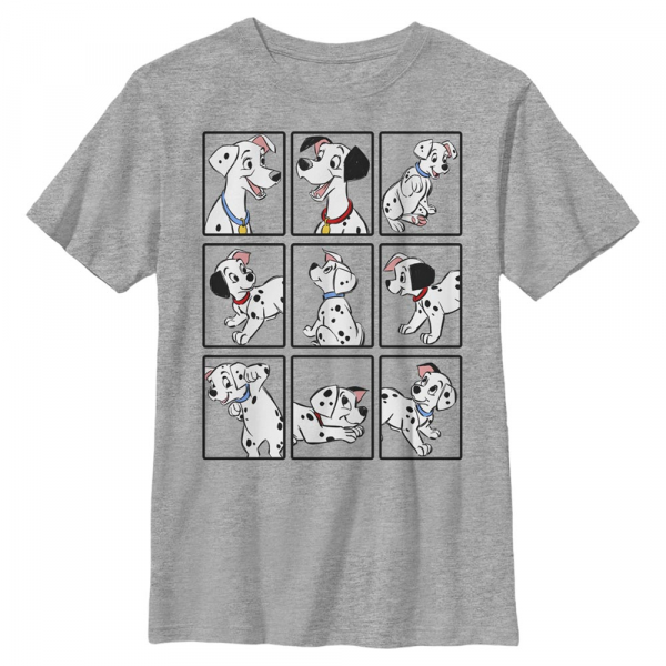 Disney - 101 Dalmatiner - Skupina Dalmatian Box Up - Kinder T-Shirt - Grau meliert - Vorne