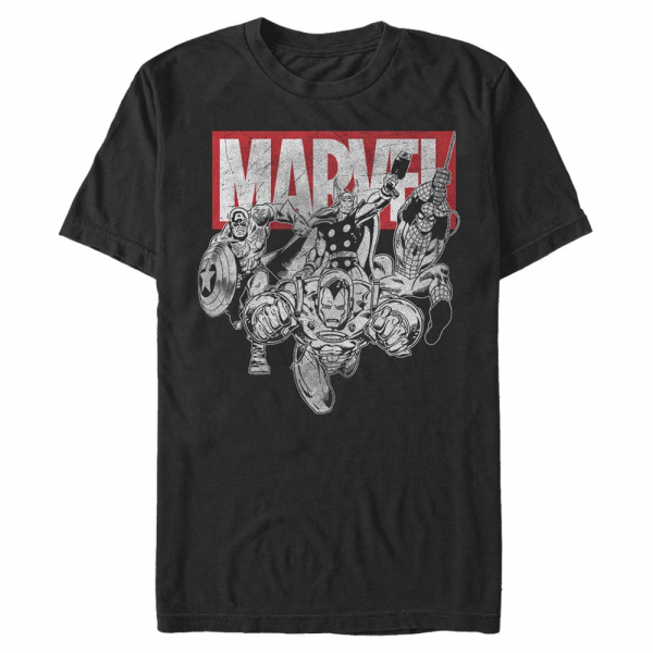 Marvel - Avengers - Skupina IronMan Poses - Men's T-Shirt - Black - Front