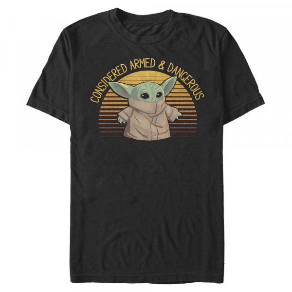 Star Wars - The Mandalorian - The Child Sunset Cute Yoda - Männer T-Shirt - Schwarz - Vorne