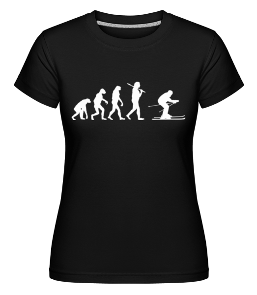 Evolution Of Skiing -  Shirtinator Women's T-Shirt - Black - Front