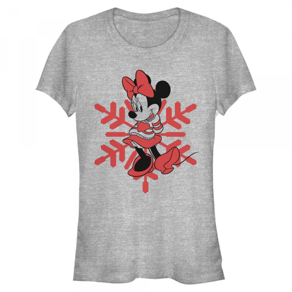 Disney Classics - Mickey Mouse - Minnie Mouse Minnie Snowflake - Christmas - Women's T-Shirt - Heather grey - Front