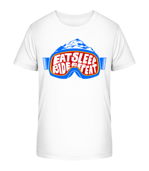 Eat Sleep Ride Repeat - Kinder Bio T-Shirt Stanley Stella - Weiß - Vorne