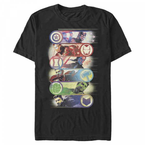 Marvel - Avengers Endgame - Skupina Avengers Group Badge - Men's T-Shirt - Black - Front