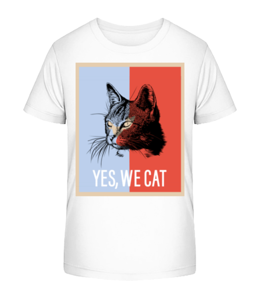 Yes We Cat - Kid's Bio T-Shirt Stanley Stella - White - Front
