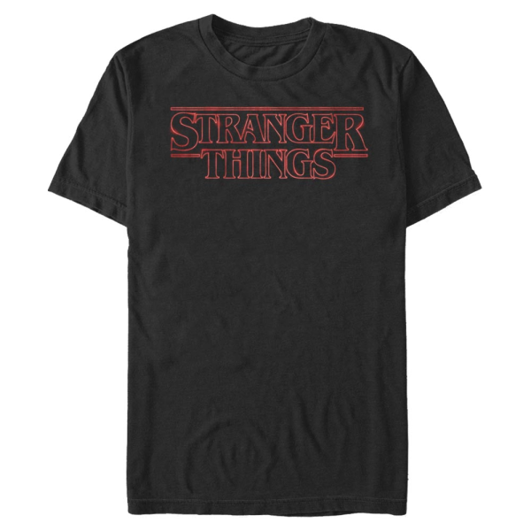 Netflix - Stranger Things - Logo Stranger Neon - Men's T-Shirt - Black - Front