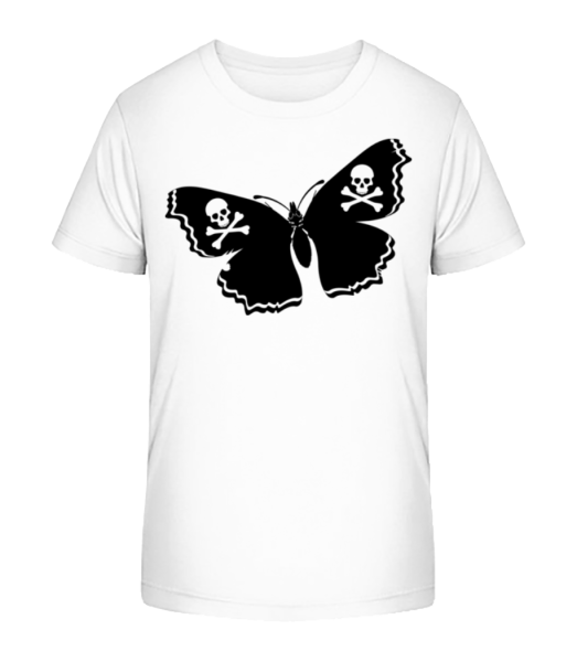 Skull Butterfly - Kid's Bio T-Shirt Stanley Stella - White - Front