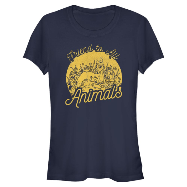 Disney Classics - Bambi - Skupina Friend To Animals - Frauen T-Shirt - Marine - Vorne