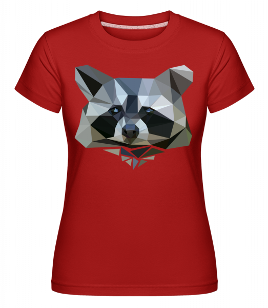 Polygon Racoon -  Shirtinator Women's T-Shirt - Red - Front