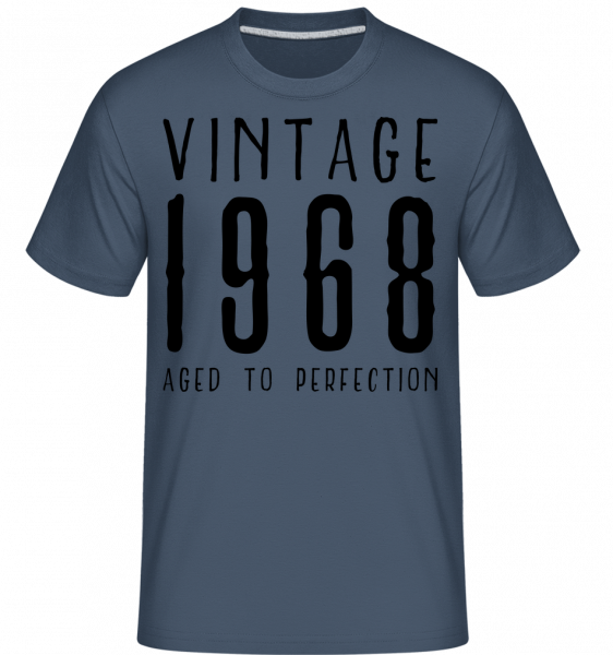 Vintage 1968 Aged To Perfection - Shirtinator Männer T-Shirt - Denim - Vorn