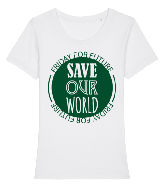 Save Our World - Women's Organic T-Shirt Stanley Stella - White - Front