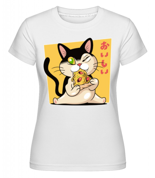 Pizza Cat -  Shirtinator Women's T-Shirt - White - Front