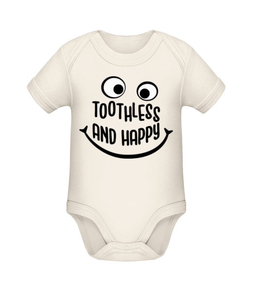 Toothless And Happy - Baby Bio Strampler - Creme - Vorne
